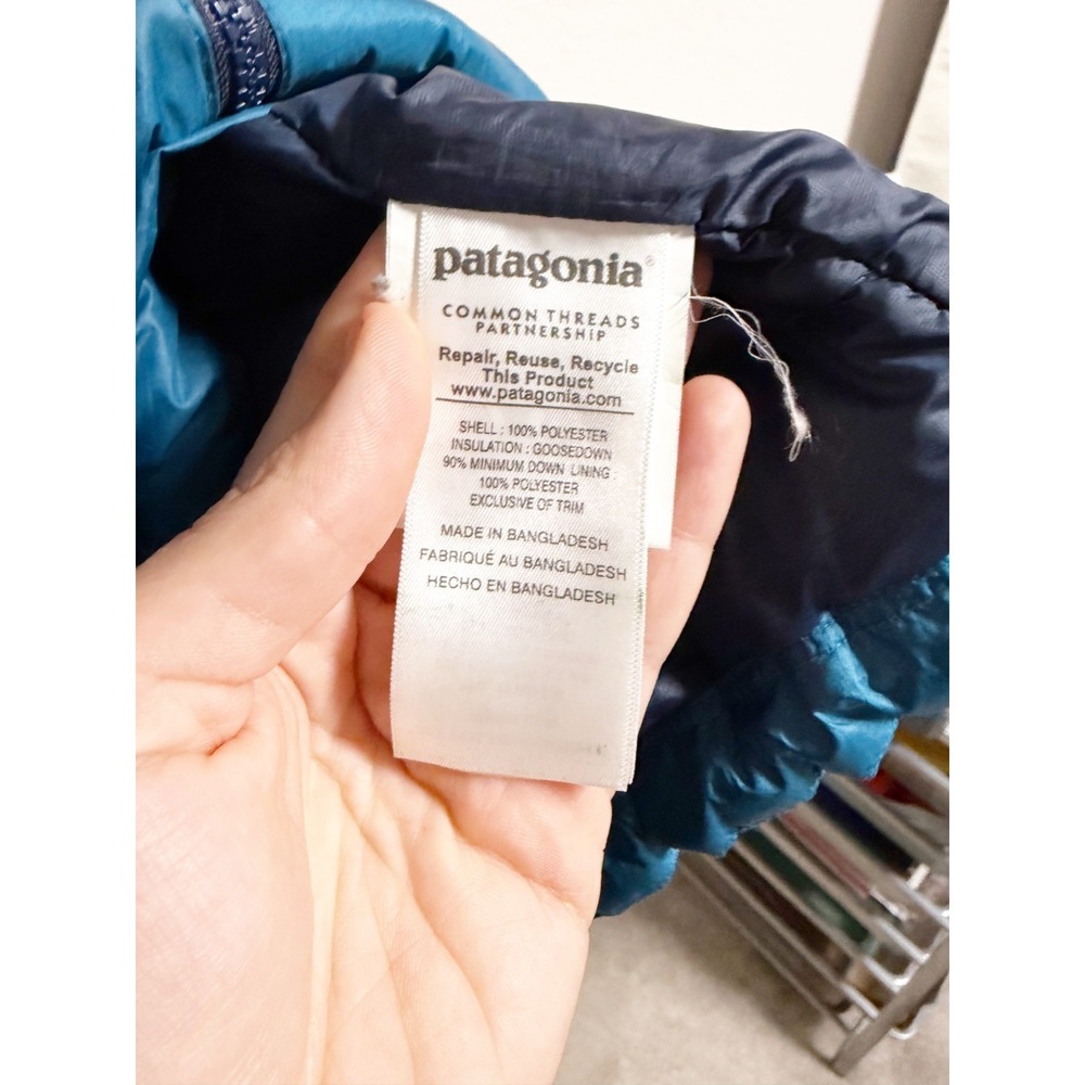 Patagonia Mens Down Sweater Puffer Jacket Full Zip Lightweight Balkan Blue XL - Picture 6 of 7